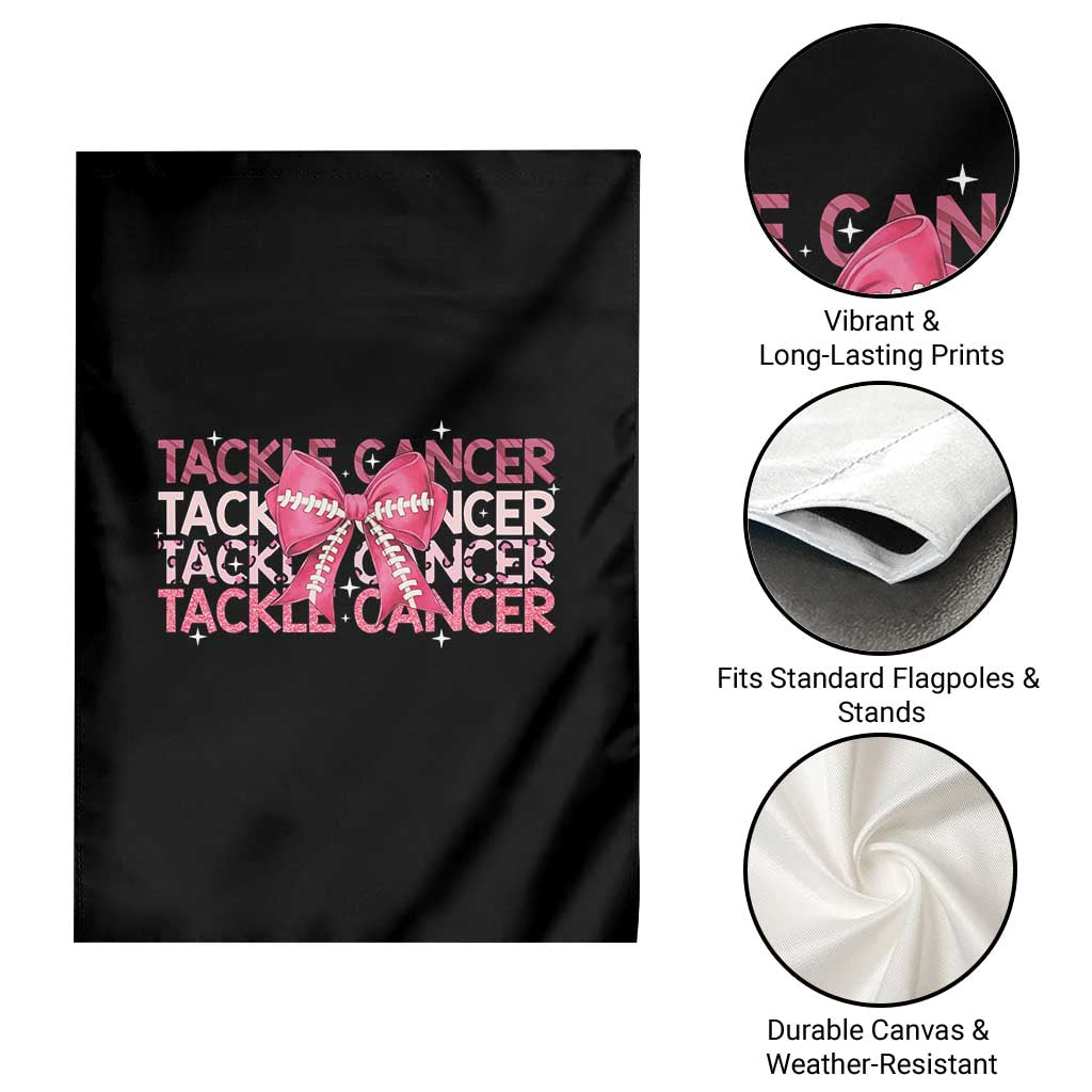 October Tackle Cancer Football Breast Cancer Awareness Garden Flag - Wonder Print Shop
