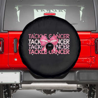 October Tackle Cancer Football Breast Cancer Awareness Spare Tire Cover - Wonder Print Shop