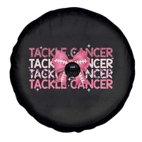 October Tackle Cancer Football Breast Cancer Awareness Spare Tire Cover - Wonder Print Shop