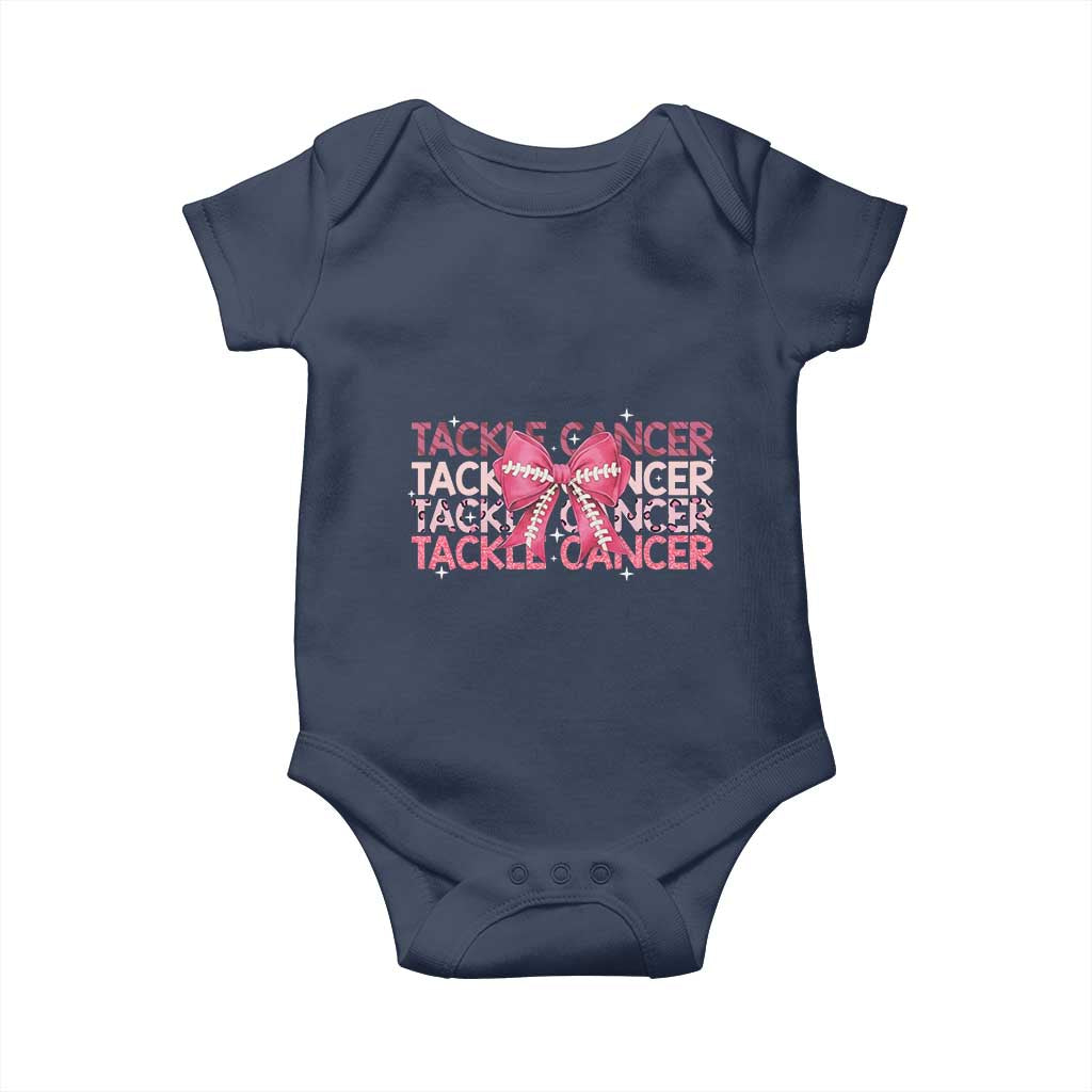 October Tackle Cancer Football Breast Cancer Awareness Baby Onesie - Wonder Print Shop