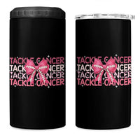 October Tackle Cancer Football Breast Cancer Awareness 4 in 1 Can Cooler Tumbler