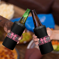 October Tackle Cancer Football Breast Cancer Awareness 4 in 1 Can Cooler Tumbler