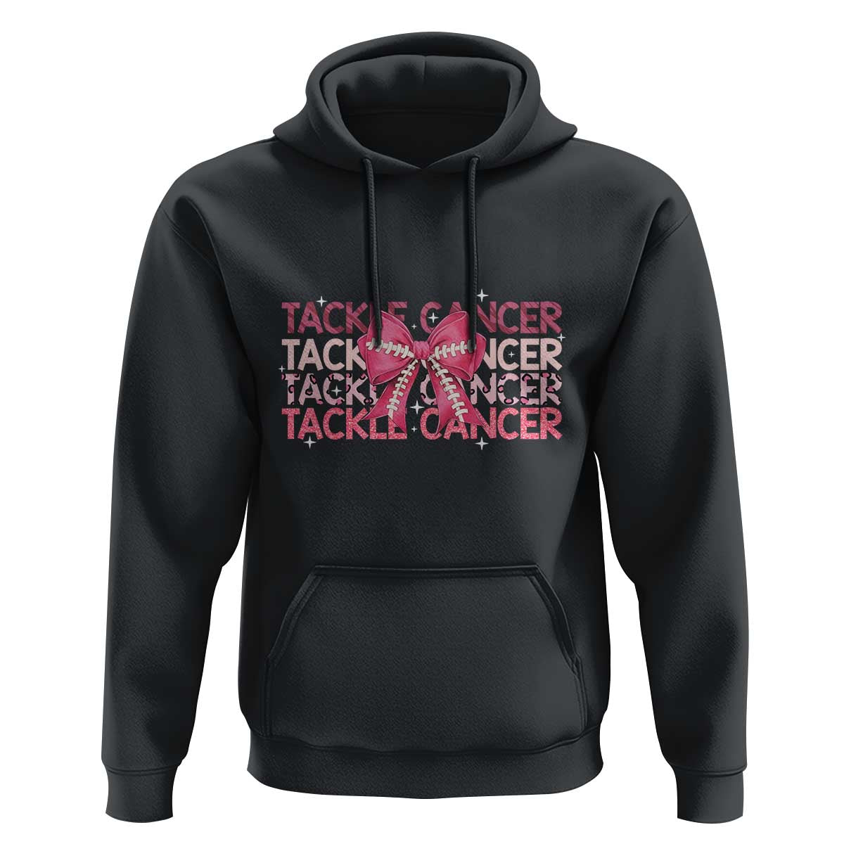 October Tackle Cancer Football Breast Cancer Awareness Hoodie - Wonder Print Shop