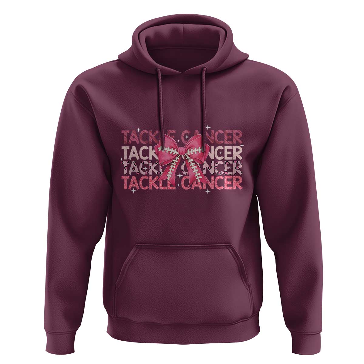 October Tackle Cancer Football Breast Cancer Awareness Hoodie - Wonder Print Shop