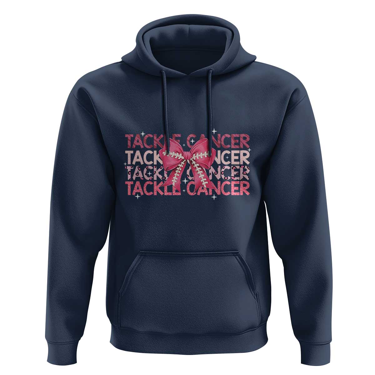 October Tackle Cancer Football Breast Cancer Awareness Hoodie - Wonder Print Shop