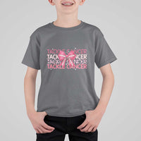 October Tackle Cancer Football Breast Cancer Awareness T Shirt For Kid - Wonder Print Shop