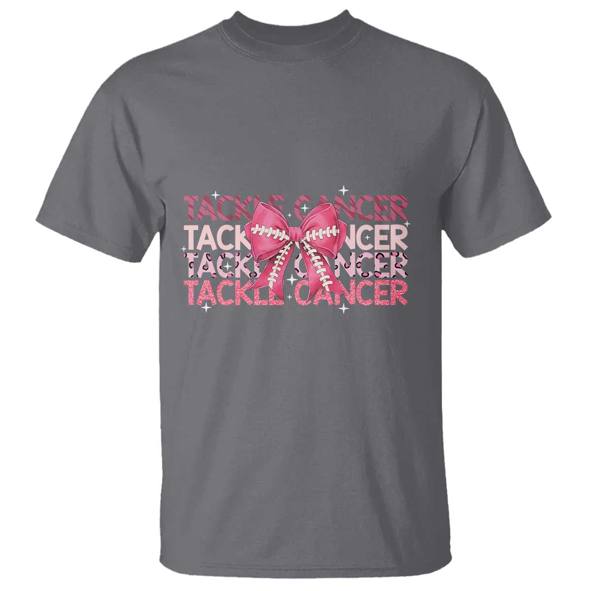 October Tackle Cancer Football Breast Cancer Awareness T Shirt - Wonder Print Shop