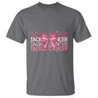 October Tackle Cancer Football Breast Cancer Awareness T Shirt - Wonder Print Shop