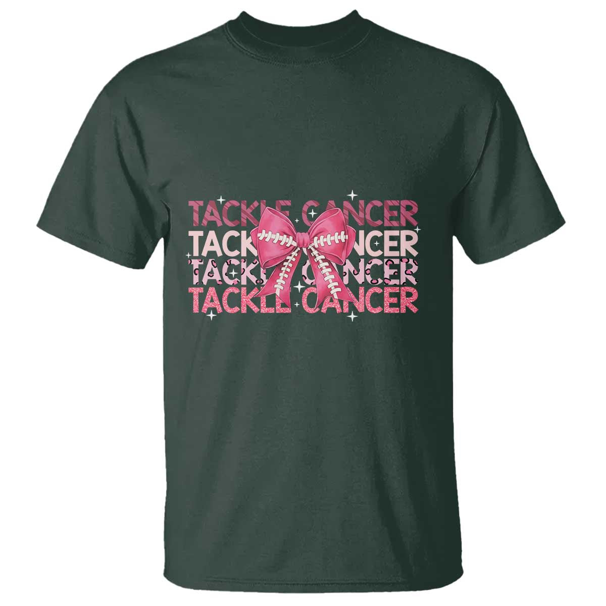 October Tackle Cancer Football Breast Cancer Awareness T Shirt - Wonder Print Shop