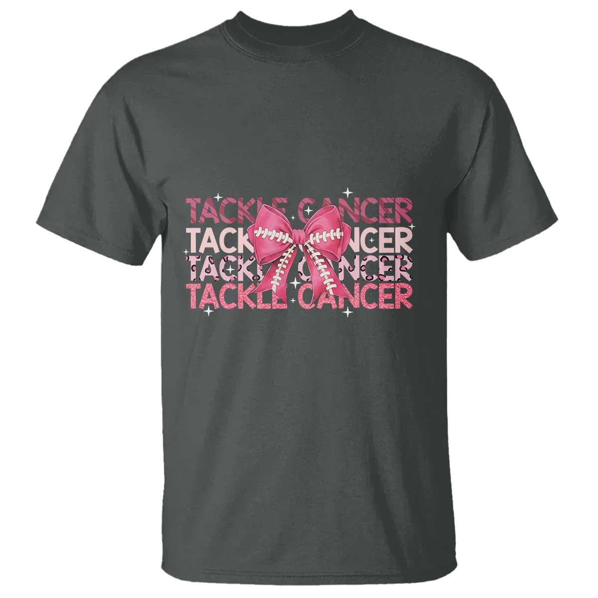 October Tackle Cancer Football Breast Cancer Awareness T Shirt - Wonder Print Shop