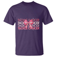 October Tackle Cancer Football Breast Cancer Awareness T Shirt - Wonder Print Shop