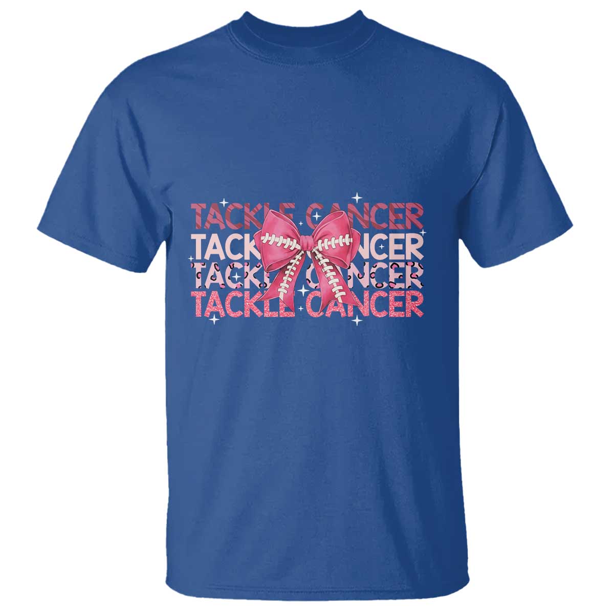 October Tackle Cancer Football Breast Cancer Awareness T Shirt - Wonder Print Shop