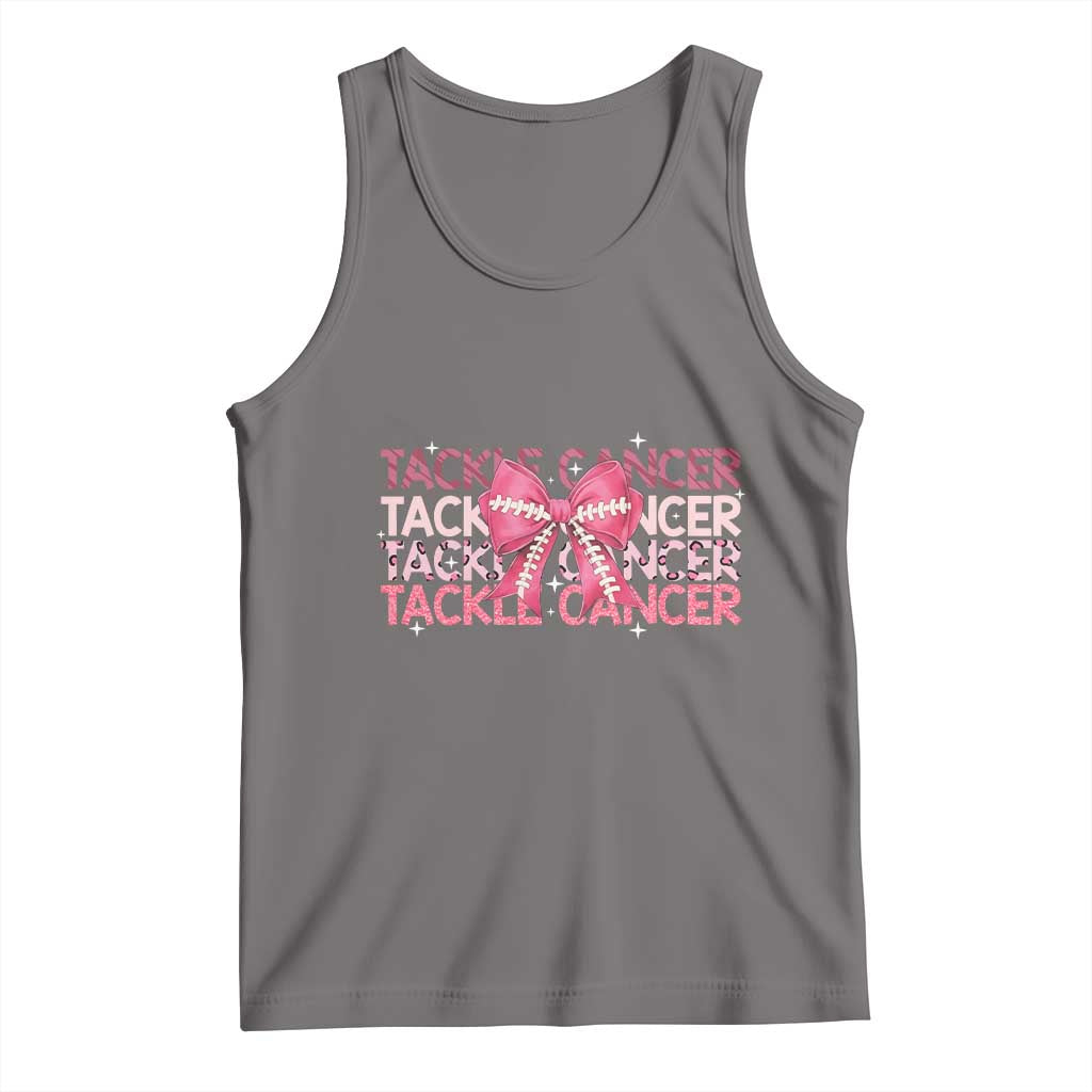 October Tackle Cancer Football Breast Cancer Awareness Tank Top - Wonder Print Shop