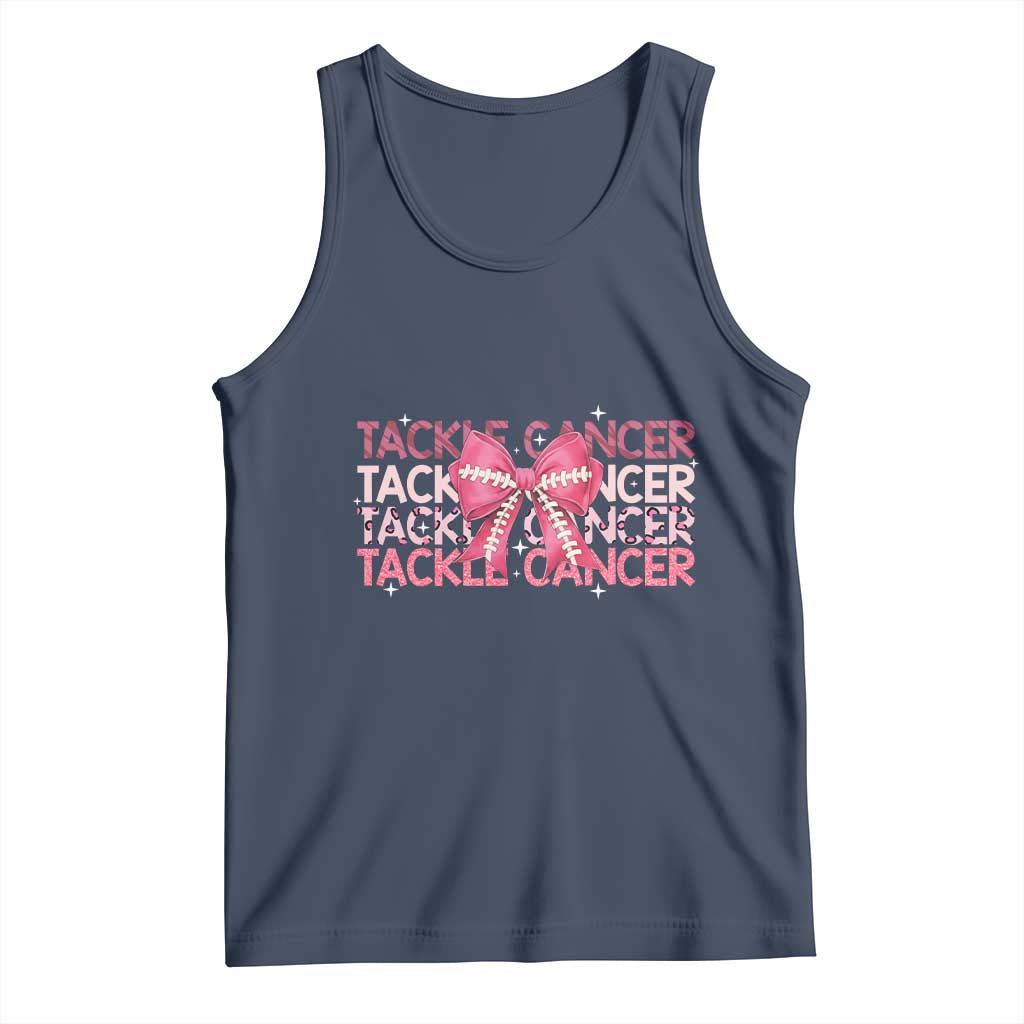 October Tackle Cancer Football Breast Cancer Awareness Tank Top - Wonder Print Shop