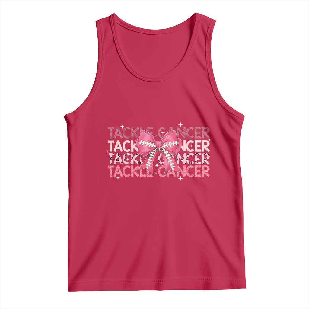 October Tackle Cancer Football Breast Cancer Awareness Tank Top - Wonder Print Shop