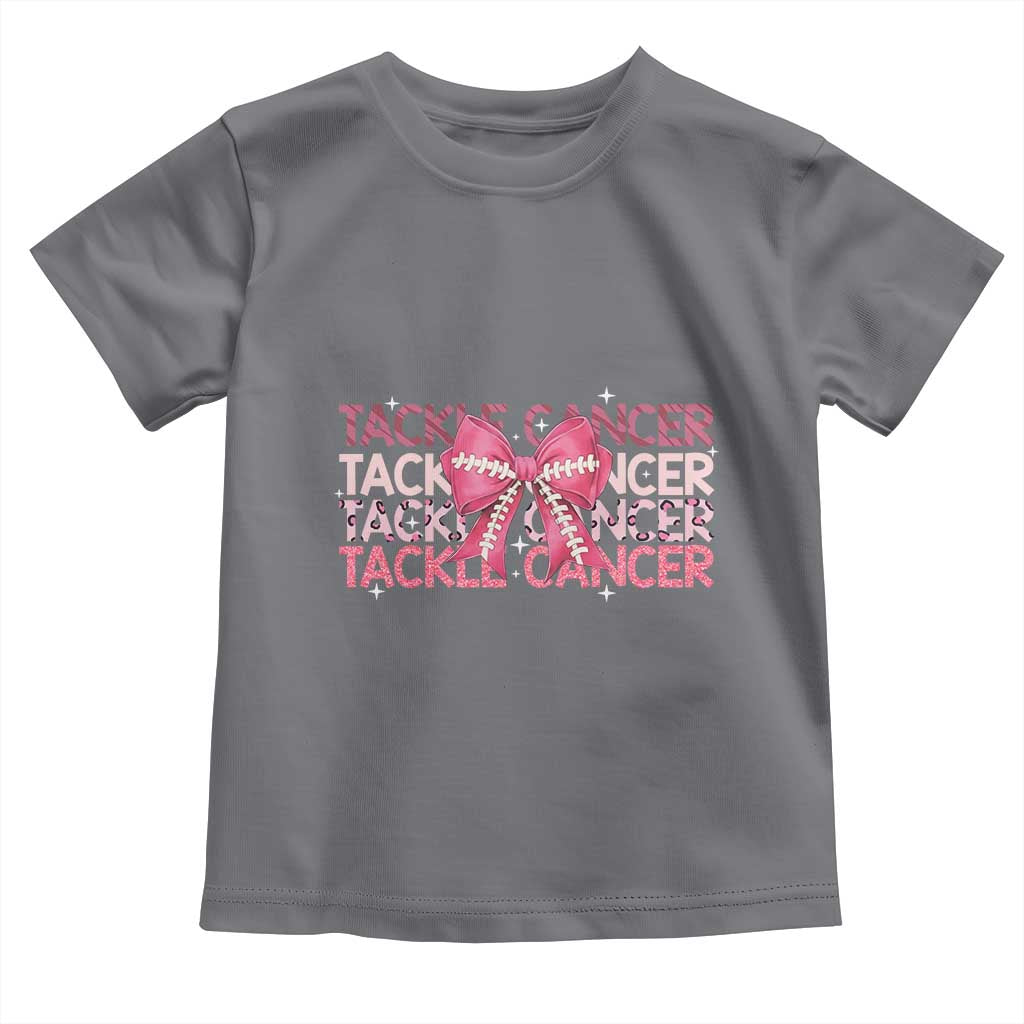 October Tackle Cancer Football Breast Cancer Awareness Toddler T Shirt - Wonder Print Shop