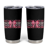 October Tackle Cancer Football Breast Cancer Awareness Tumbler Cup