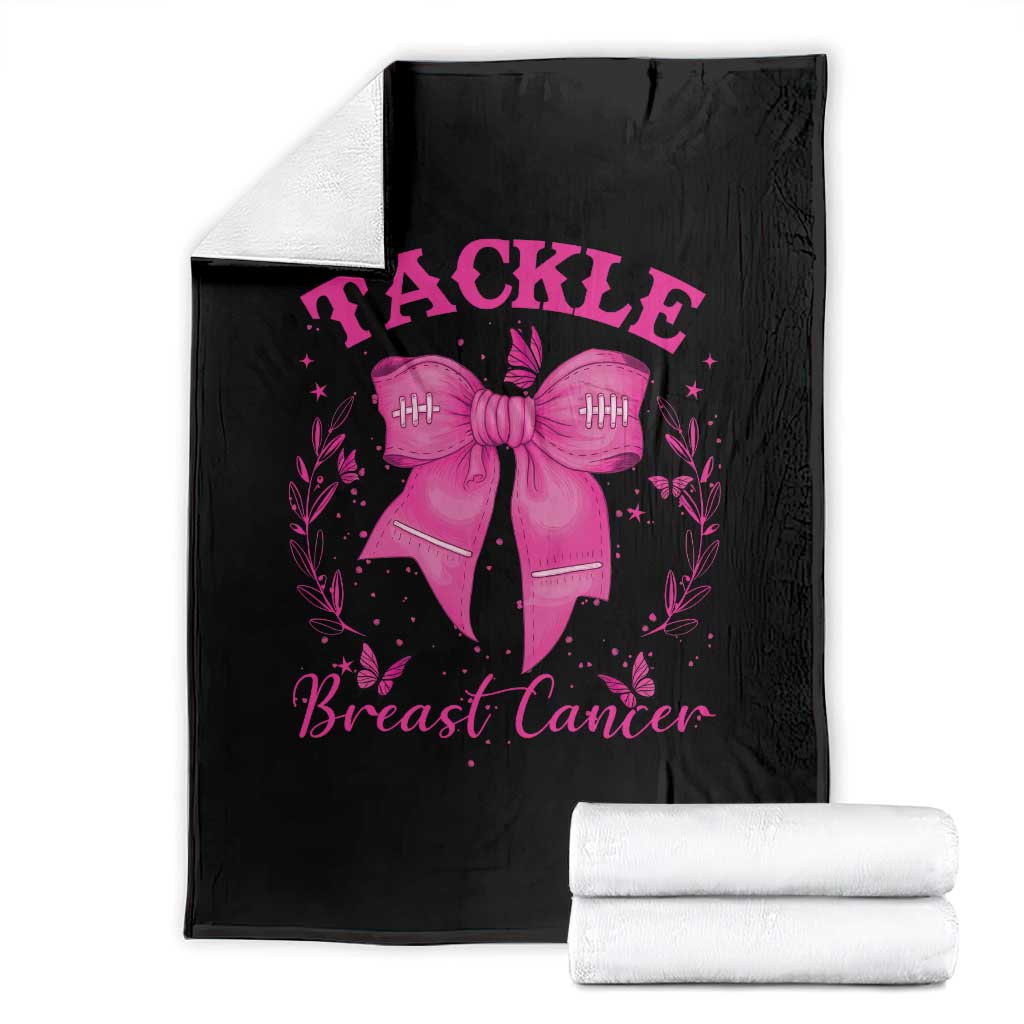 Tackle Breast Cancer Throw Blanket Support Fight Faith Pink Ribbon - Wonder Print Shop