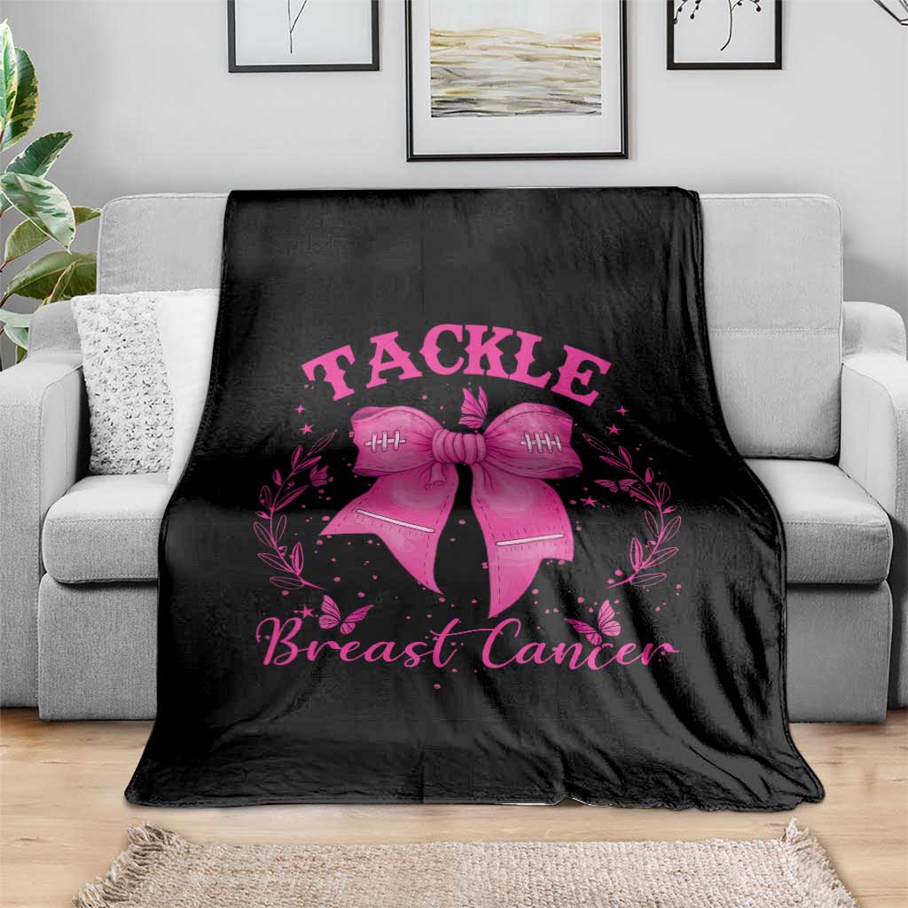 Tackle Breast Cancer Throw Blanket Support Fight Faith Pink Ribbon - Wonder Print Shop