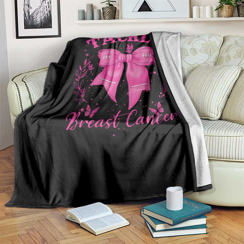 Tackle Breast Cancer Throw Blanket Support Fight Faith Pink Ribbon - Wonder Print Shop