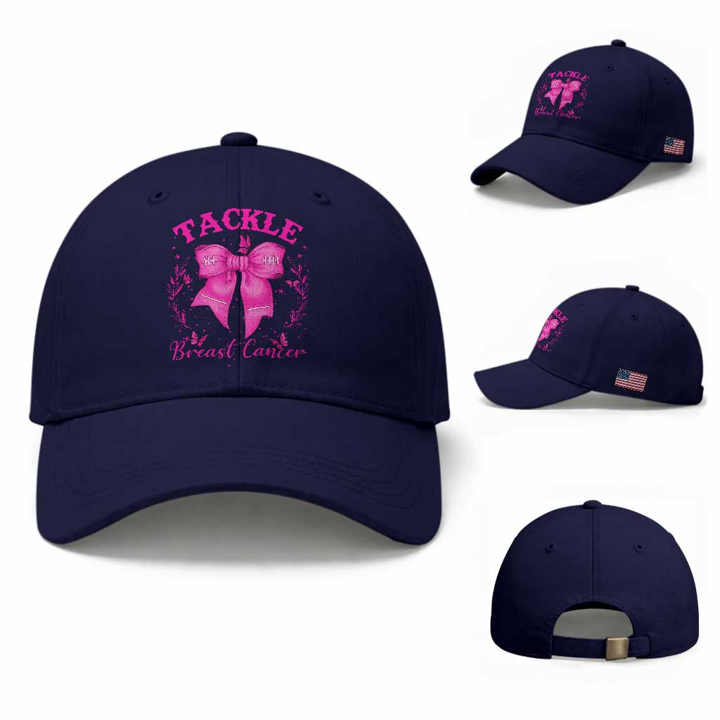 Tackle Breast Cancer Baseball Cap Support Fight Faith Pink Ribbon