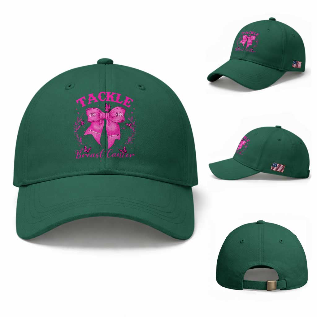 Tackle Breast Cancer Baseball Cap Support Fight Faith Pink Ribbon