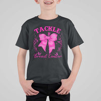 Tackle Breast Cancer T Shirt For Kid Support Fight Faith Pink Ribbon - Wonder Print Shop