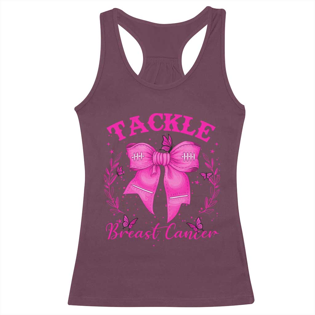 Tackle Breast Cancer Racerback Tank Top Support Fight Faith Pink Ribbon - Wonder Print Shop