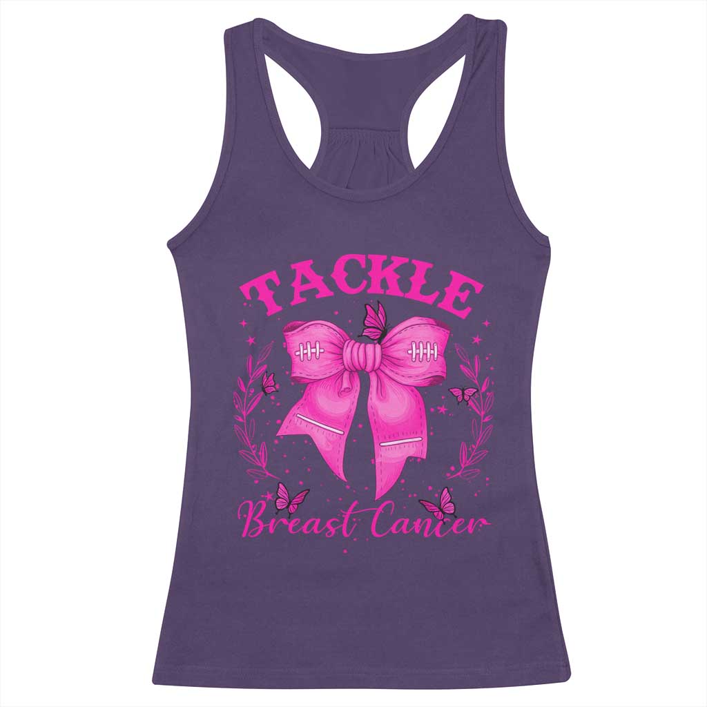 Tackle Breast Cancer Racerback Tank Top Support Fight Faith Pink Ribbon - Wonder Print Shop