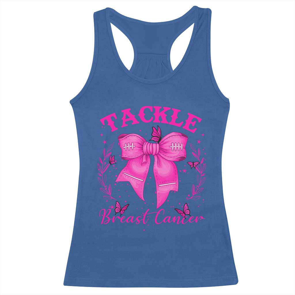 Tackle Breast Cancer Racerback Tank Top Support Fight Faith Pink Ribbon - Wonder Print Shop