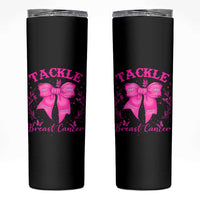 Tackle Breast Cancer Skinny Tumbler Support Fight Faith Pink Ribbon