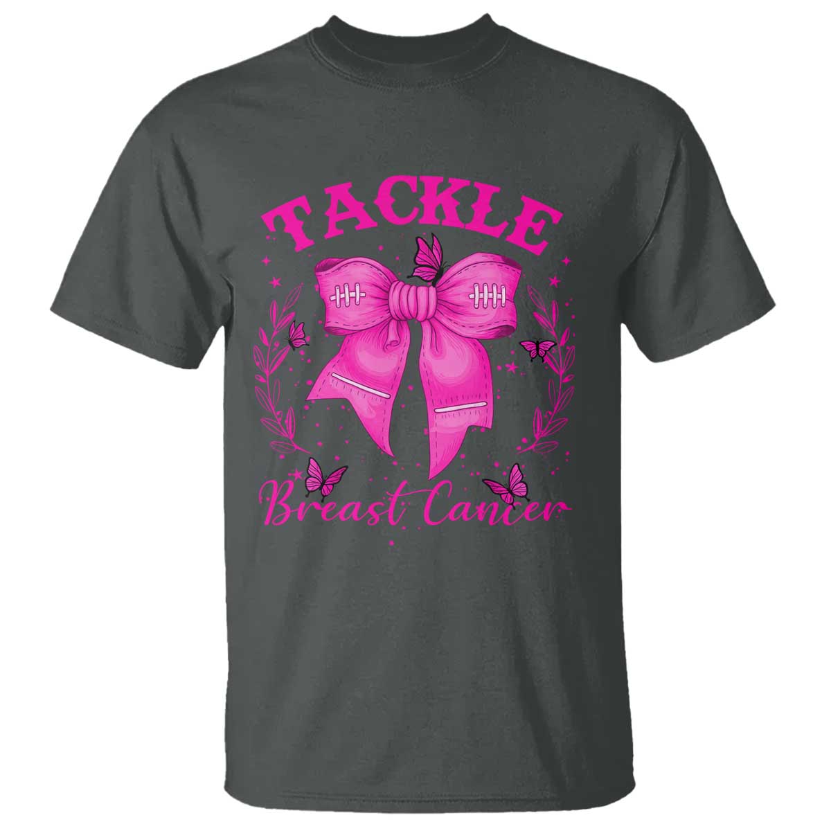 Tackle Breast Cancer T Shirt Support Fight Faith Pink Ribbon - Wonder Print Shop