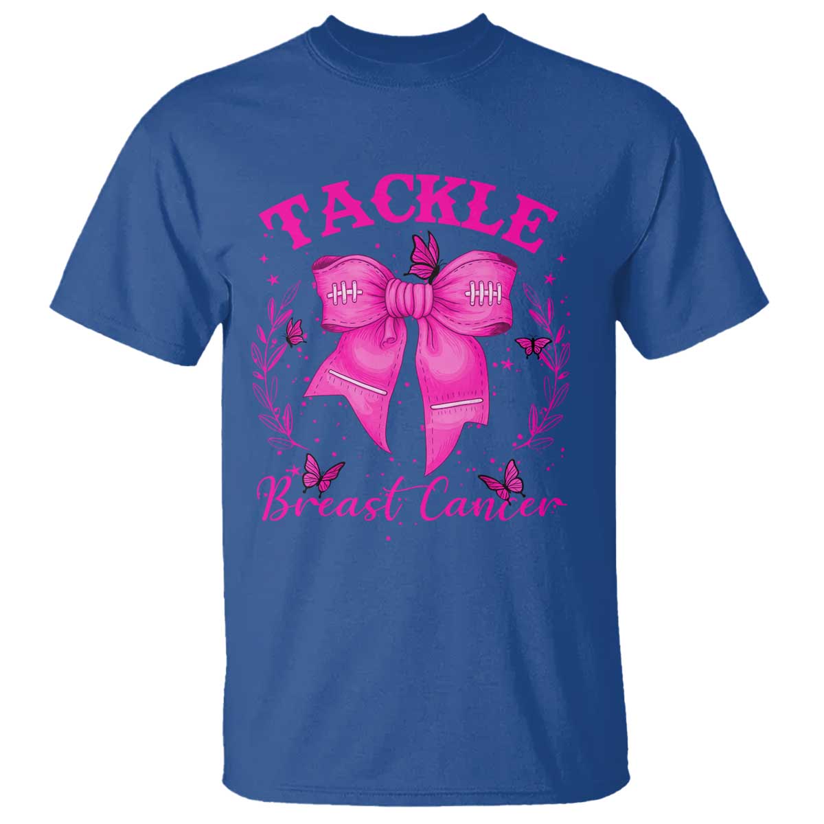 Tackle Breast Cancer T Shirt Support Fight Faith Pink Ribbon - Wonder Print Shop