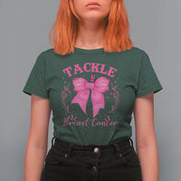 Tackle Breast Cancer T Shirt For Women Support Fight Faith Pink Ribbon - Wonder Print Shop