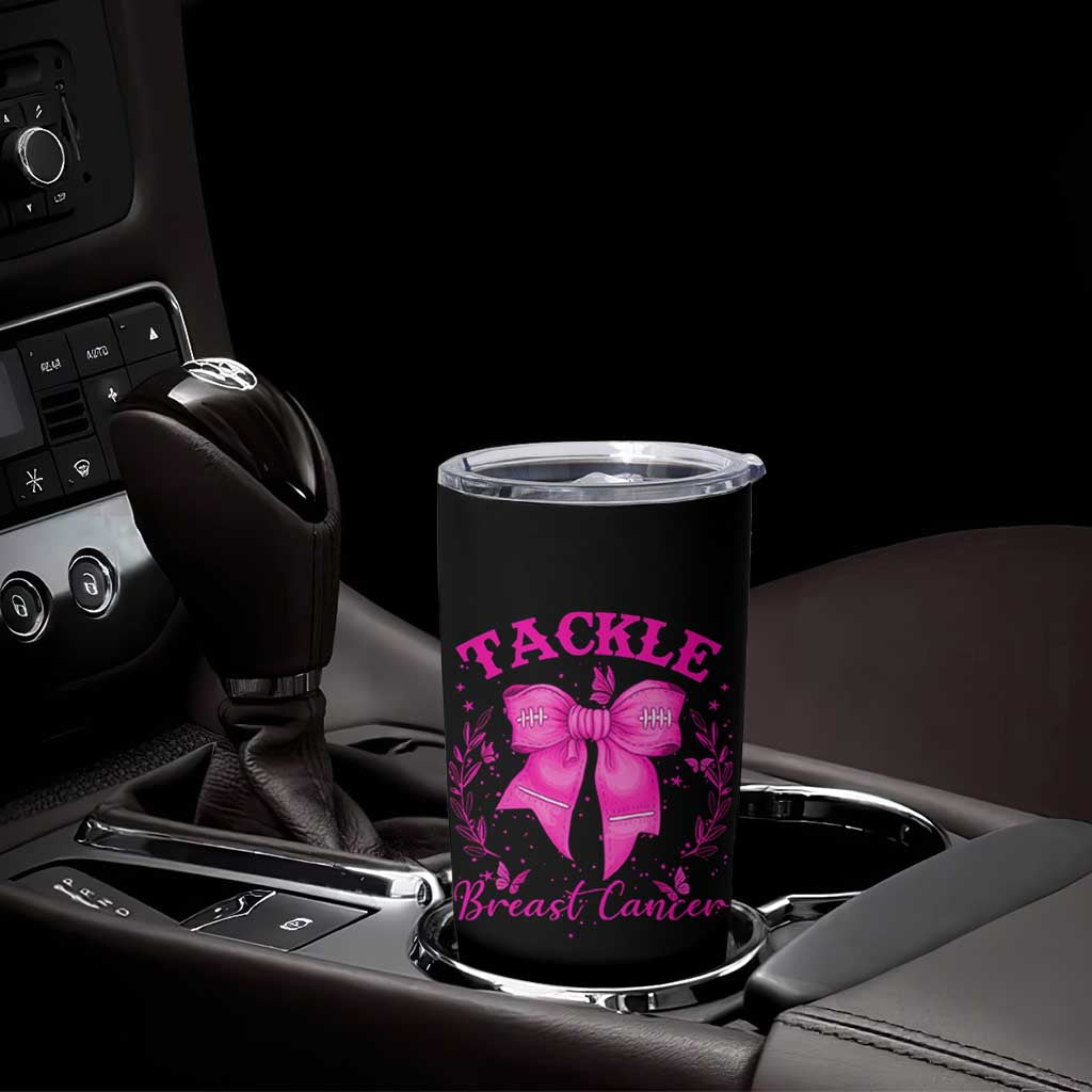Tackle Breast Cancer Tumbler Cup Support Fight Faith Pink Ribbon