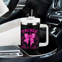 Tackle Breast Cancer Tumbler With Handle Support Fight Faith Pink Ribbon