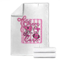 Cheer For The Cure Throw Blanket Breast Cancer Awareness Football Gift - Wonder Print Shop