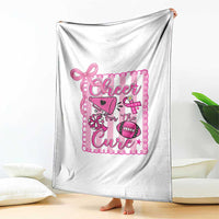 Cheer For The Cure Throw Blanket Breast Cancer Awareness Football Gift - Wonder Print Shop
