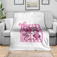 Cheer For The Cure Throw Blanket Breast Cancer Awareness Football Gift - Wonder Print Shop