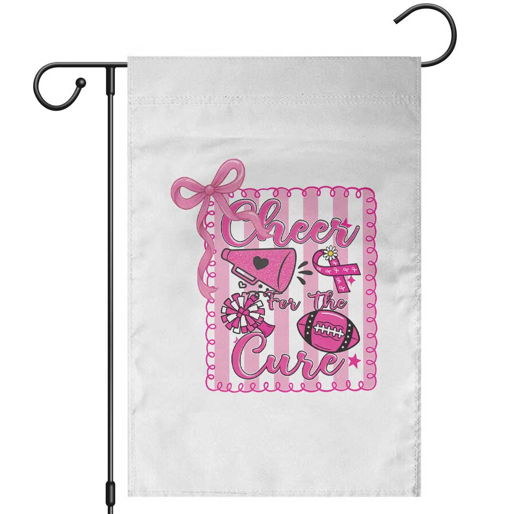 Cheer For The Cure Garden Flag Breast Cancer Awareness Football Gift - Wonder Print Shop