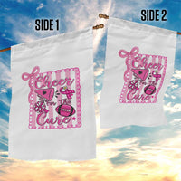 Cheer For The Cure Garden Flag Breast Cancer Awareness Football Gift - Wonder Print Shop