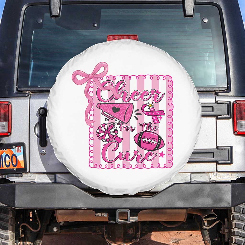 Cheer For The Cure Spare Tire Cover Breast Cancer Awareness Football Gift - Wonder Print Shop