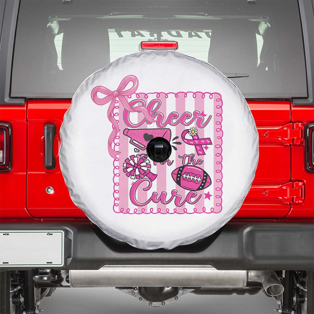 Cheer For The Cure Spare Tire Cover Breast Cancer Awareness Football Gift - Wonder Print Shop