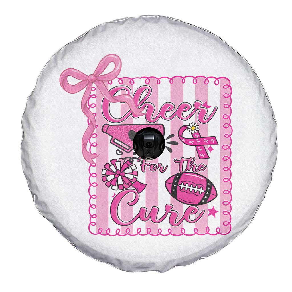 Cheer For The Cure Spare Tire Cover Breast Cancer Awareness Football Gift - Wonder Print Shop