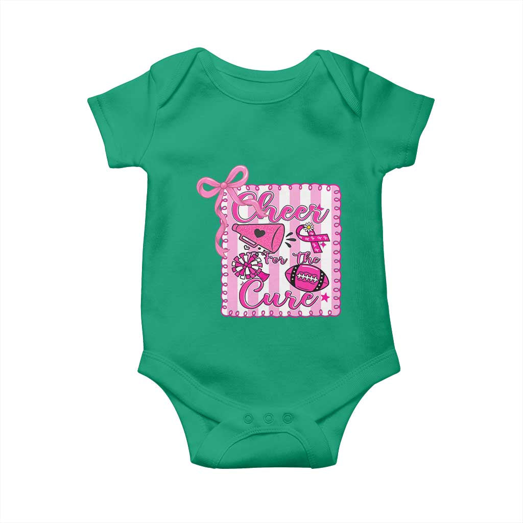 Cheer For The Cure Baby Onesie Breast Cancer Awareness Football Gift - Wonder Print Shop