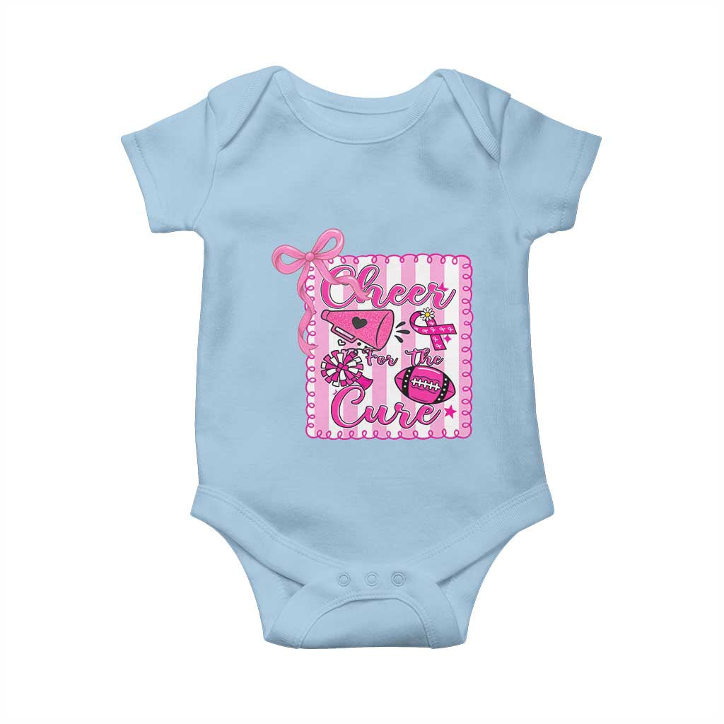 Cheer For The Cure Baby Onesie Breast Cancer Awareness Football Gift - Wonder Print Shop