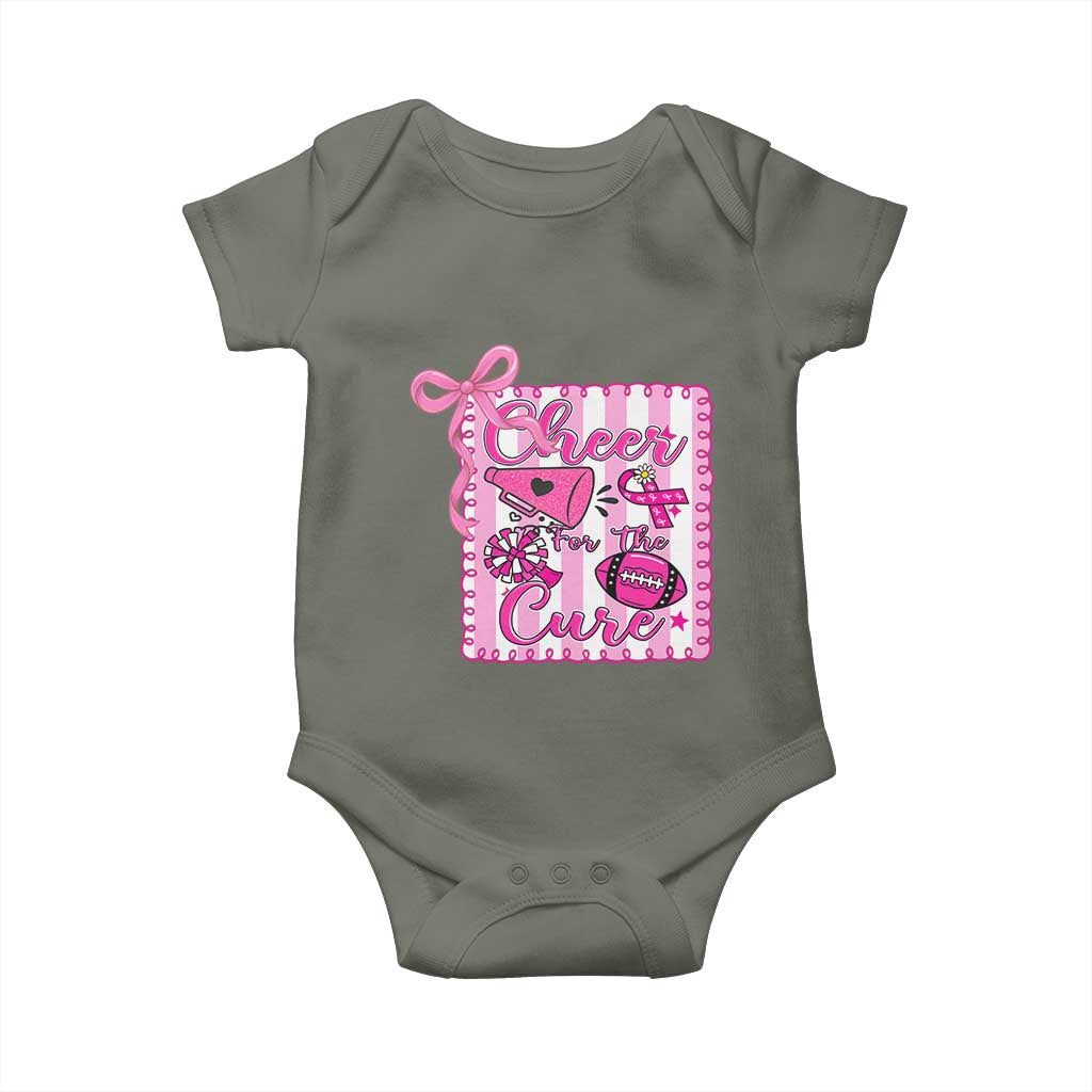 Cheer For The Cure Baby Onesie Breast Cancer Awareness Football Gift - Wonder Print Shop