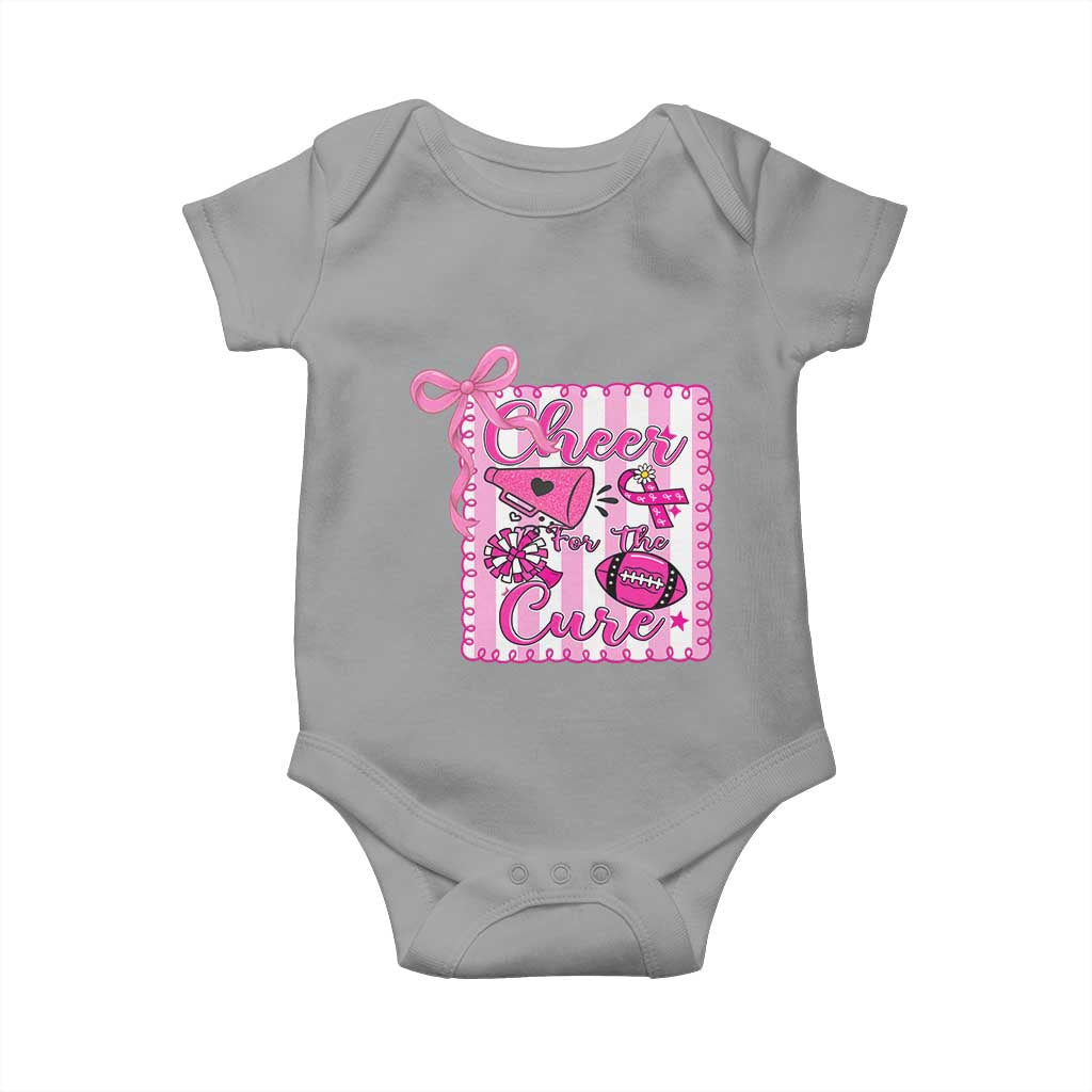 Cheer For The Cure Baby Onesie Breast Cancer Awareness Football Gift - Wonder Print Shop