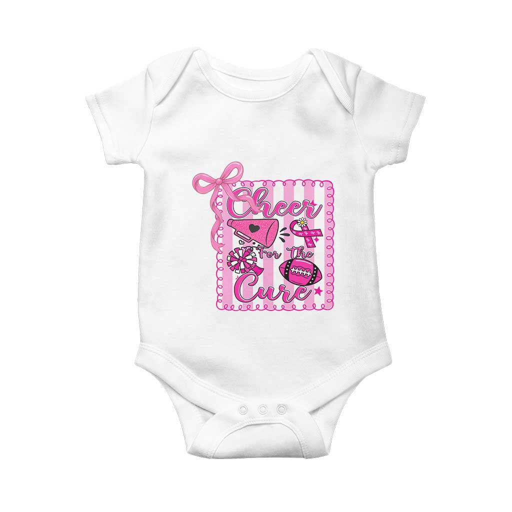 Cheer For The Cure Baby Onesie Breast Cancer Awareness Football Gift - Wonder Print Shop