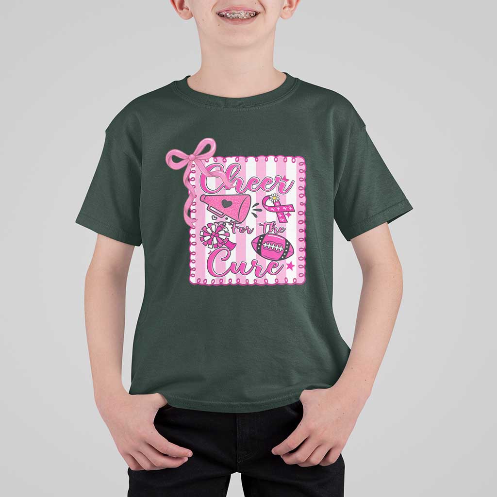 Cheer For The Cure T Shirt For Kid Breast Cancer Awareness Football Gift - Wonder Print Shop